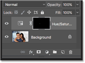 layers panel hue saturation 1
