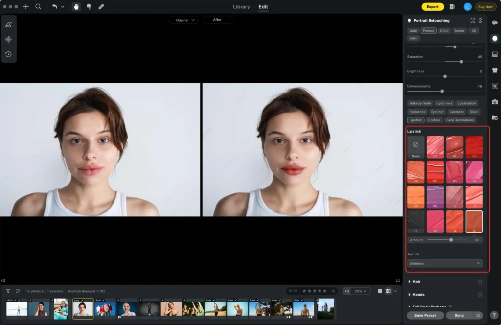 Step by step Evoto AI tutorial for changing lips color
