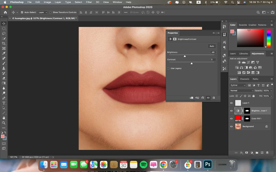 60s học ngay cách chỉnh màu môi ảnh thẻ bằng Photoshop 8 image 78