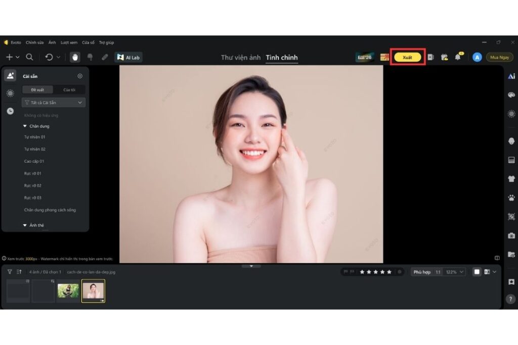xóa mụn trên ảnh